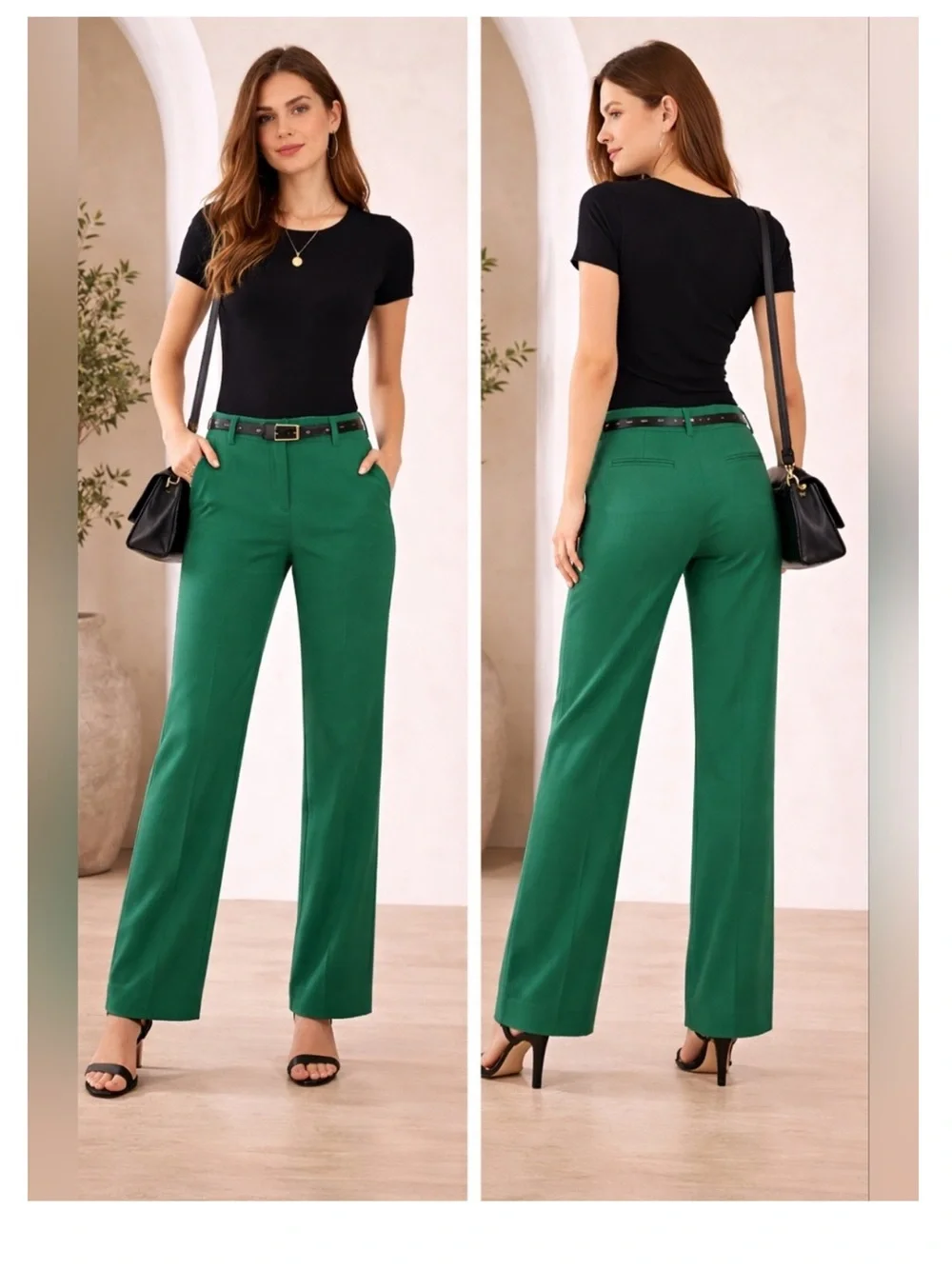 The Limited Drew Fit Kelly Green Career Dress Pants 6L - Picture 1 of 6
